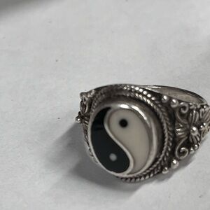 Ying/ Yang silver ring